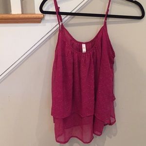 Pink layered tank top